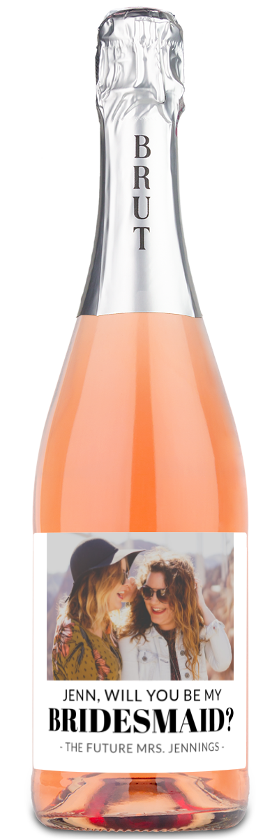 Bridesmaid Photo Label - Personalized Wine
