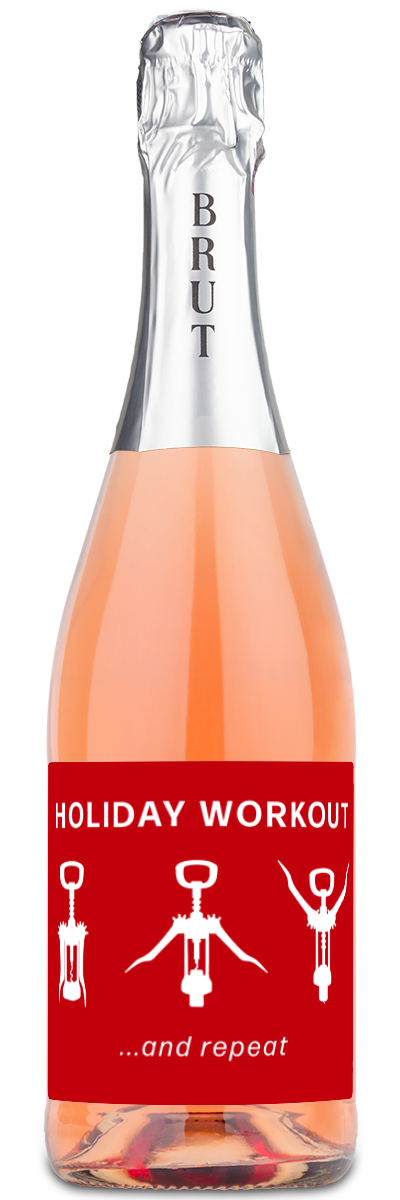 Holiday Workout Label - Personalized Wine