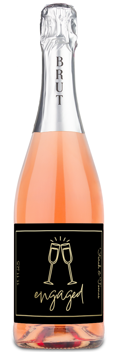 Engaged Flutes - Personalized Wine