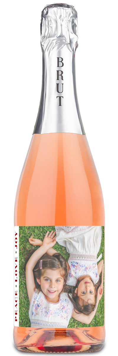 Peace Love Joy Photo - Custom Holiday Wine