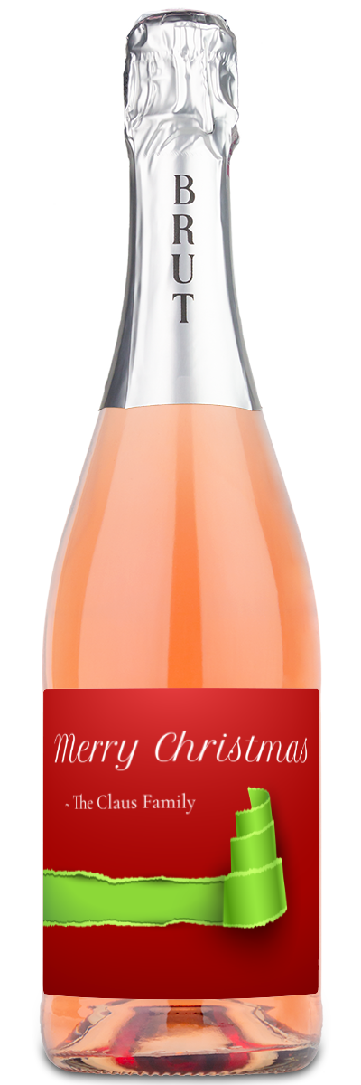 Christmas Tree Label - Custom Holiday Wine