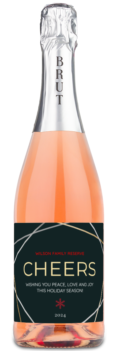 Cheers Holiday Label - Personalized Wine