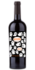 A wine bottle with a black label featuring white ghosts and the text You’ve Been Boozed.