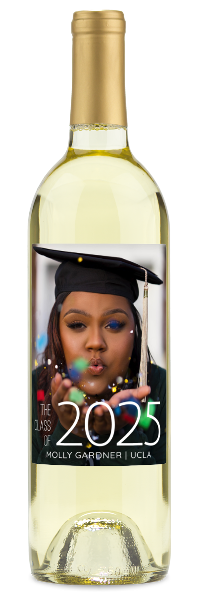 Class of Graduation Year Photo - Personalized Wine