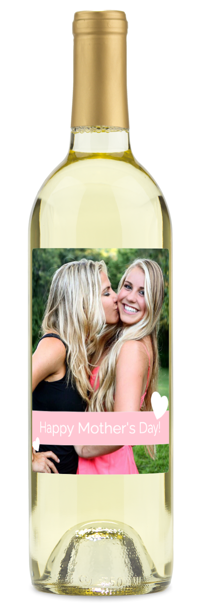Mother's Day Hearts Photo - Personalized Wine