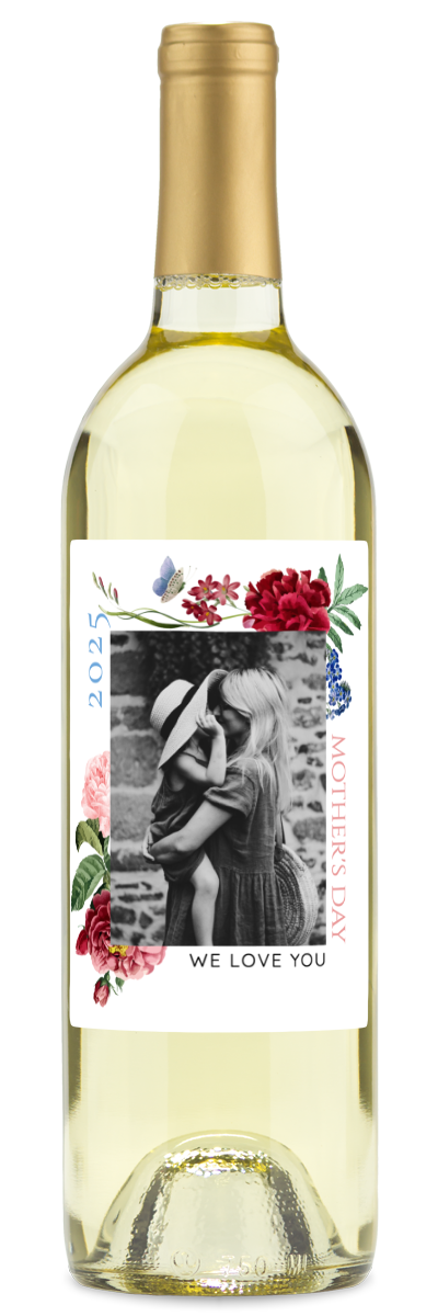 Floral Mother's Day Photo - Personalized Wine