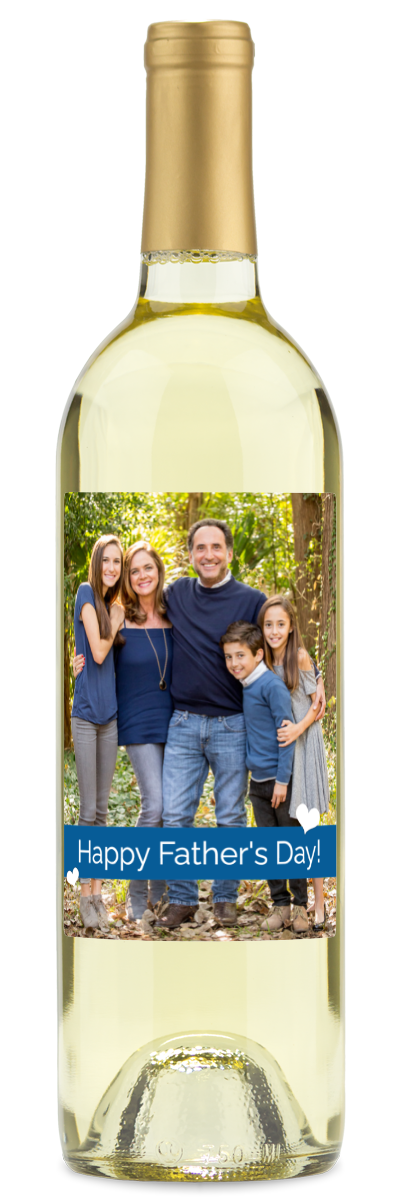Father's Day Heart Photo - Personalized Wine