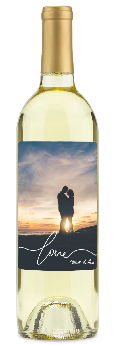 Love Script Photo - Personalized Wine