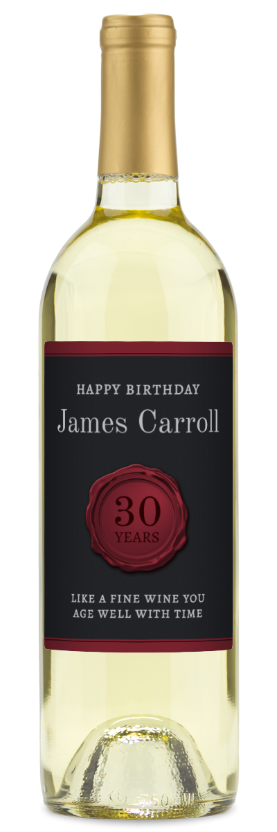 Wax Stamp Aged Years - Custom Birthday Wine