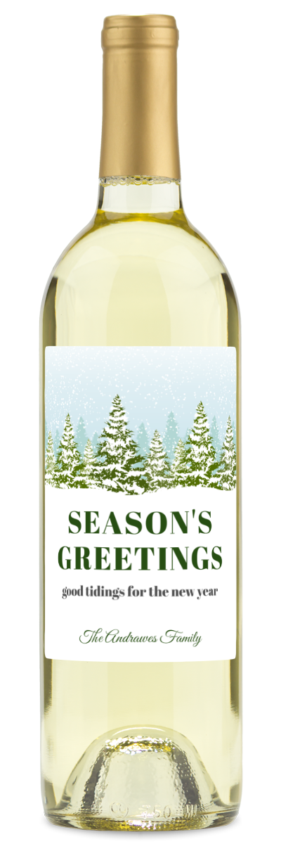 Season's Greetings Label - Custom Holiday Wine