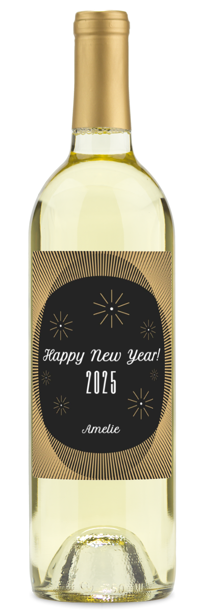 New Year Gold Radiant - Personalized Wine