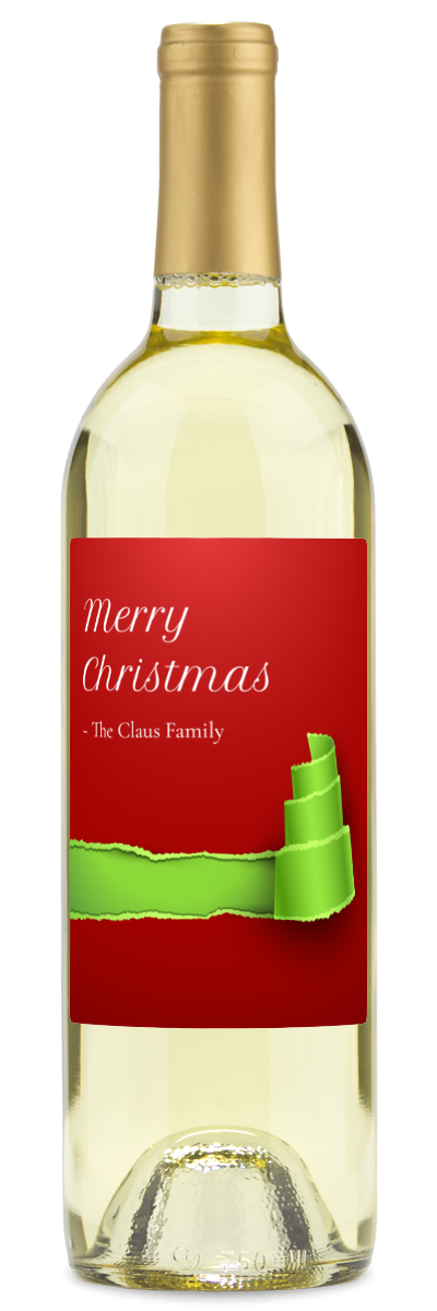 Christmas Tree Label - Custom Holiday Wine