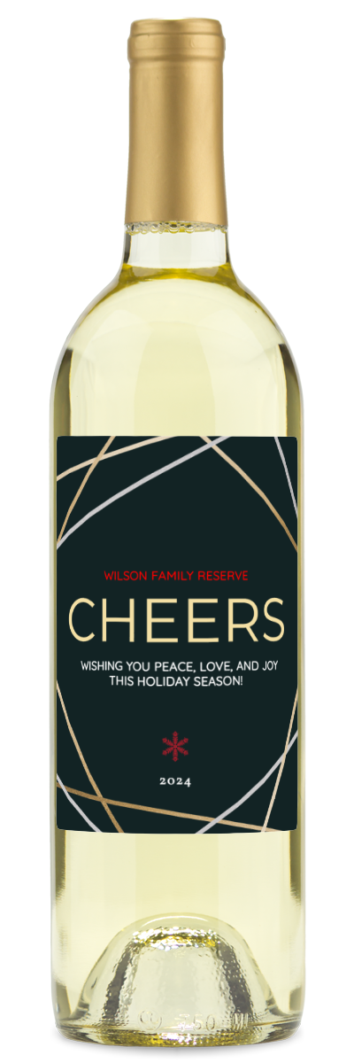 Cheers Holiday Label - Personalized Wine