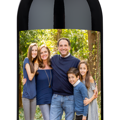 Father's Day Heart Photo - Personalized Wine