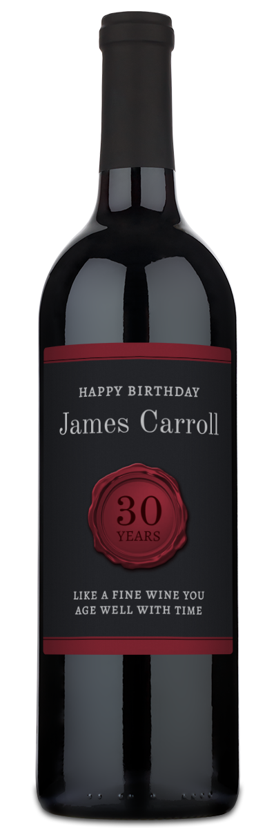 Wax Stamp Aged Years - Custom Birthday Wine