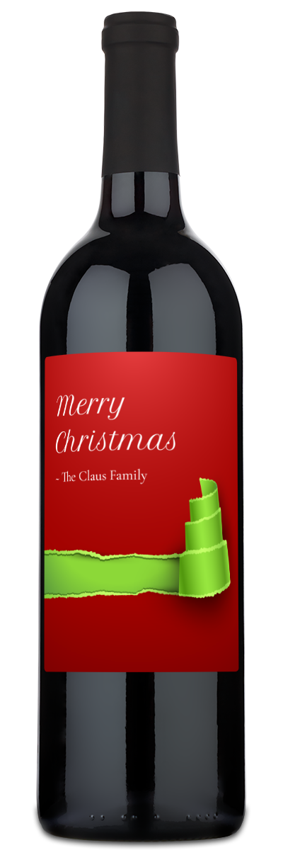 Christmas Tree Label - Custom Holiday Wine