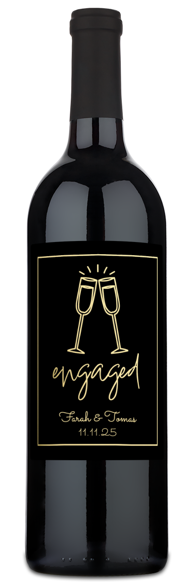 Engaged Flutes - Personalized Wine
