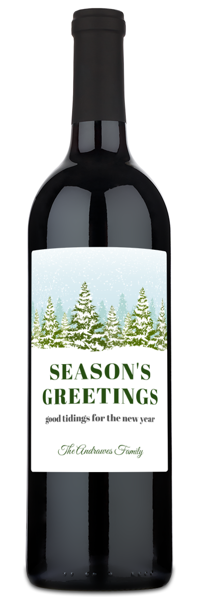 Season's Greetings Label - Custom Holiday Wine