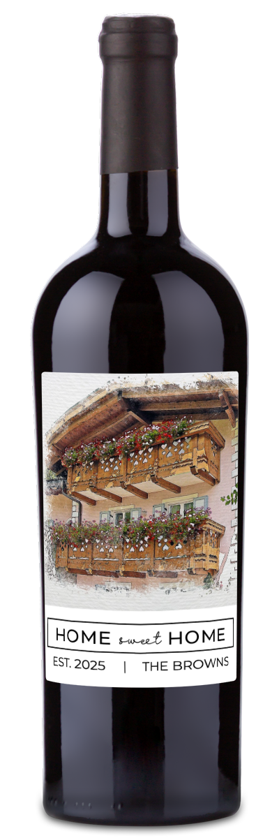 Home Sweet Home Photo - Custom Housewarming Wine