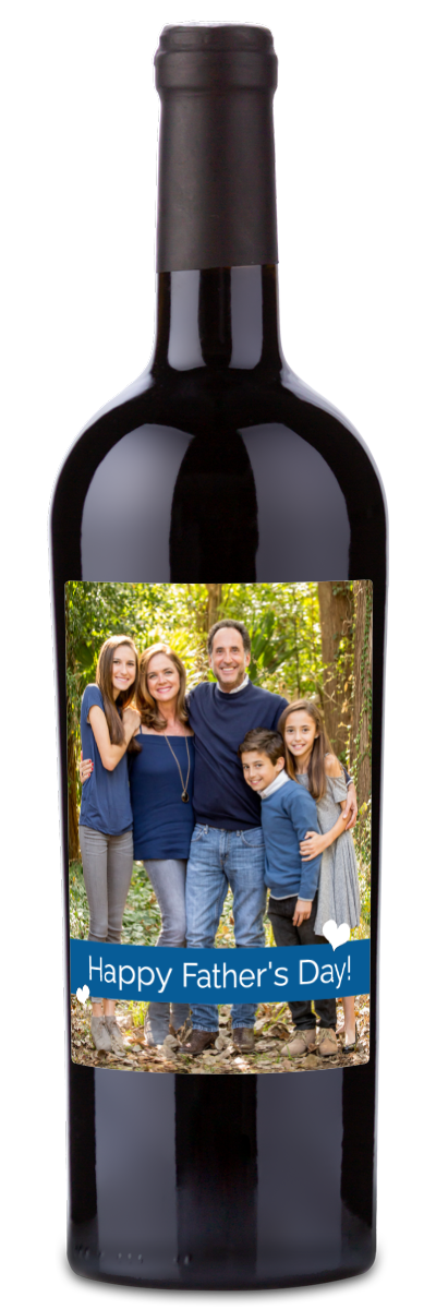 Father's Day Heart Photo - Personalized Wine