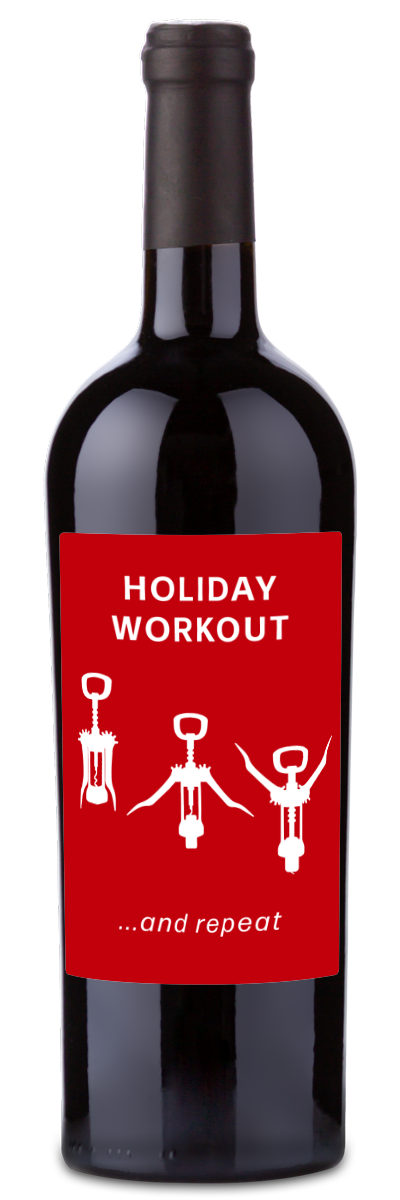 Holiday Workout Label - Personalized Wine