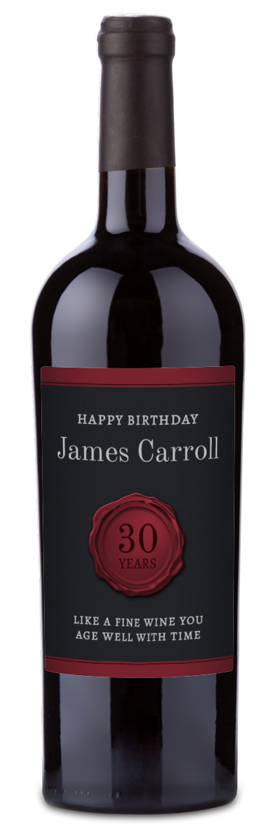 Wax Stamp Aged Years - Custom Birthday Wine