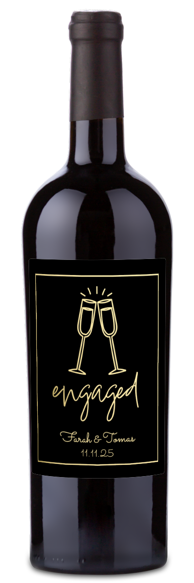 Engaged Flutes - Personalized Wine