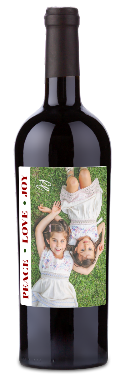 Peace Love Joy Photo - Custom Holiday Wine