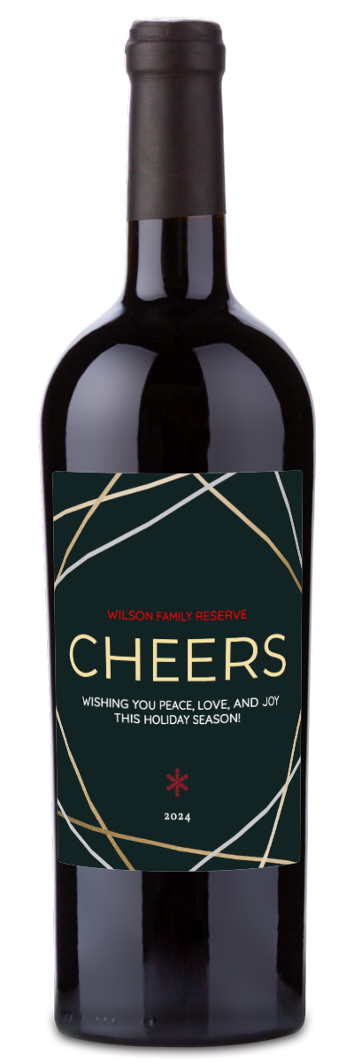 Cheers Holiday Label - Personalized Wine