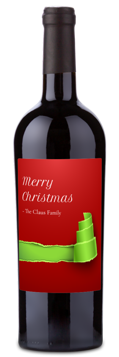Christmas Tree Label - Custom Holiday Wine