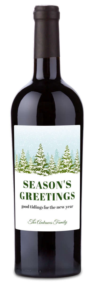 Season's Greetings Label - Custom Holiday Wine