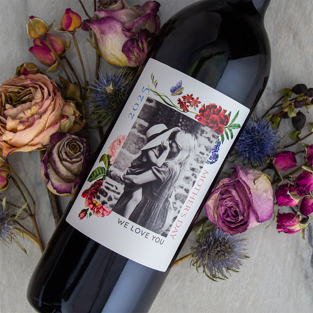 Floral Mother's Day Photo - Personalized Wine