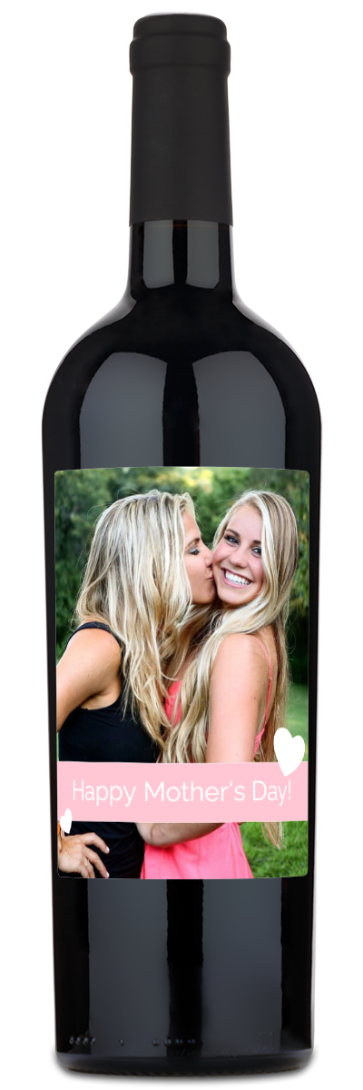 Mother's Day Hearts Photo - Personalized Wine
