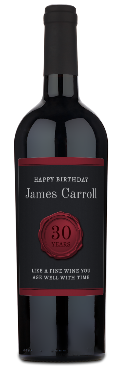 Wax Stamp Aged Years - Custom Birthday Wine
