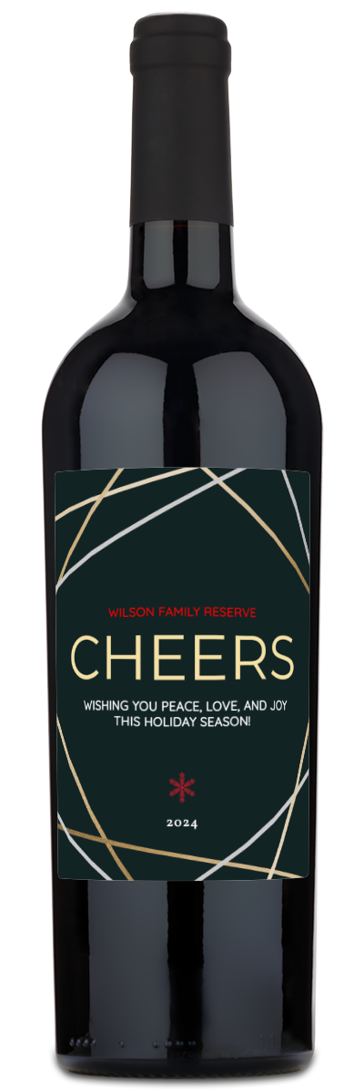 Cheers Holiday Label - Personalized Wine