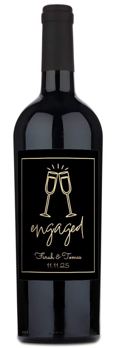 Engaged Flutes - Personalized Wine