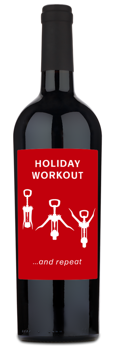 Holiday Workout Label - Personalized Wine
