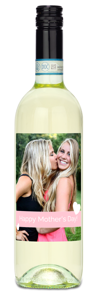 Mother's Day Hearts Photo - Personalized Wine