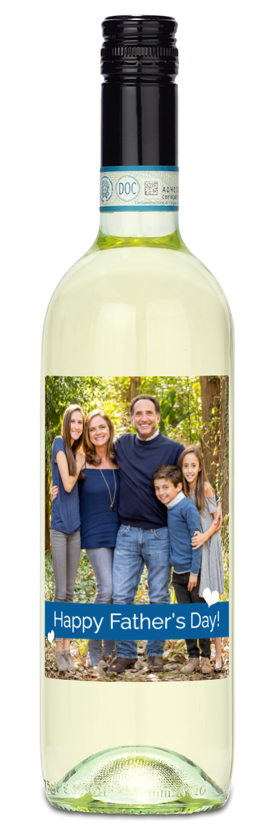Father's Day Heart Photo - Personalized Wine