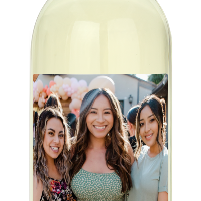 Happy Birthday Photo Label - Personalized Wine