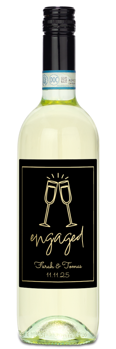 Engaged Flutes - Personalized Wine