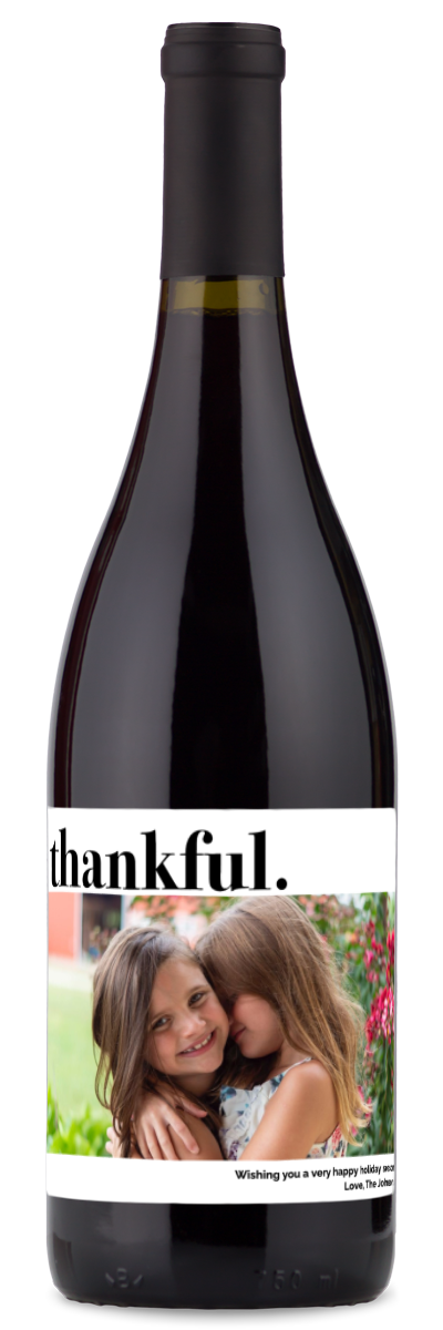 Thankful Label - Custom Holiday Wine