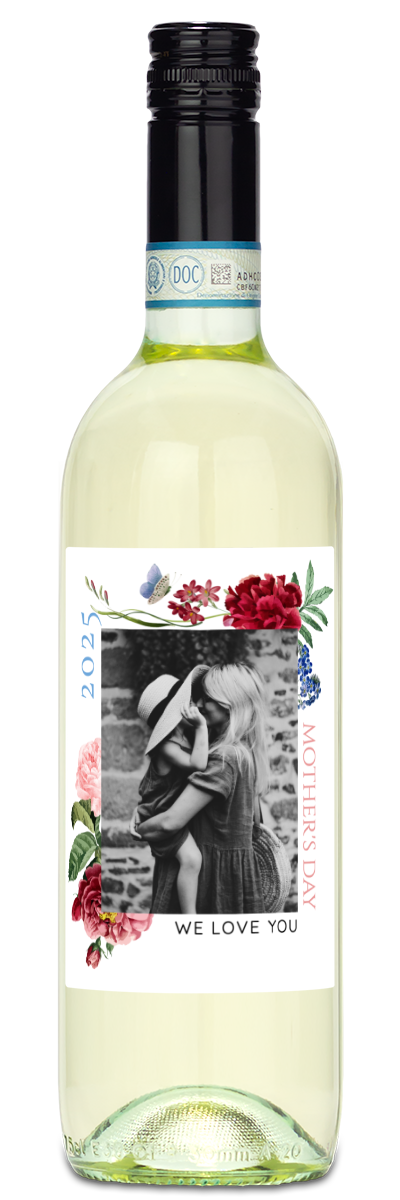 Floral Mother's Day Photo - Personalized Wine