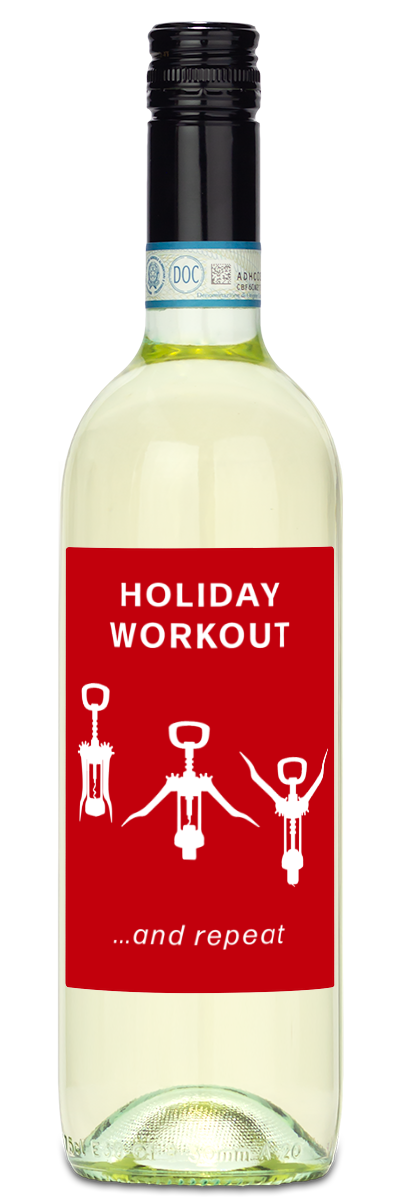 Holiday Workout Label - Personalized Wine