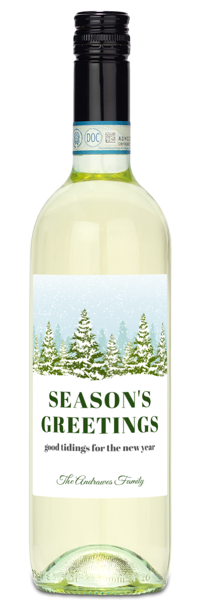 Season's Greetings Label - Custom Holiday Wine