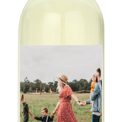 Snowflake Photo Label - Custom Christmas Wine