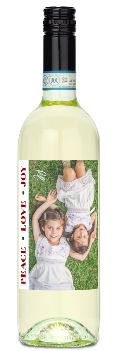 Peace Love Joy Photo - Custom Holiday Wine