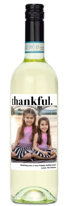 Thankful Label - Custom Holiday Wine
