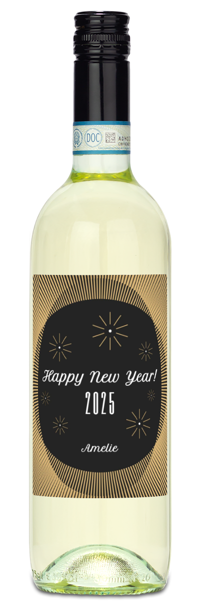 New Year Gold Radiant - Personalized Wine