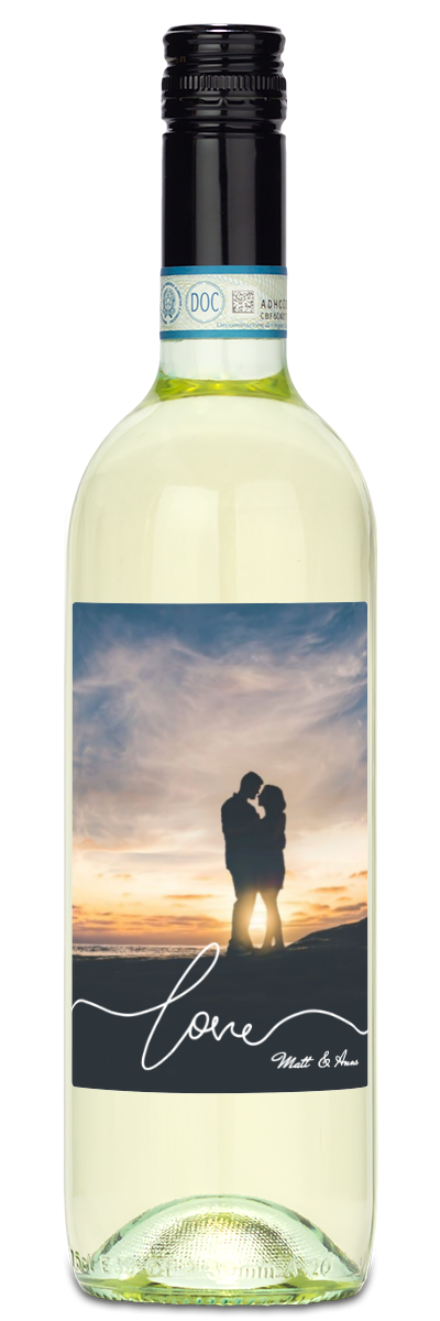Love Script Photo - Personalized Wine